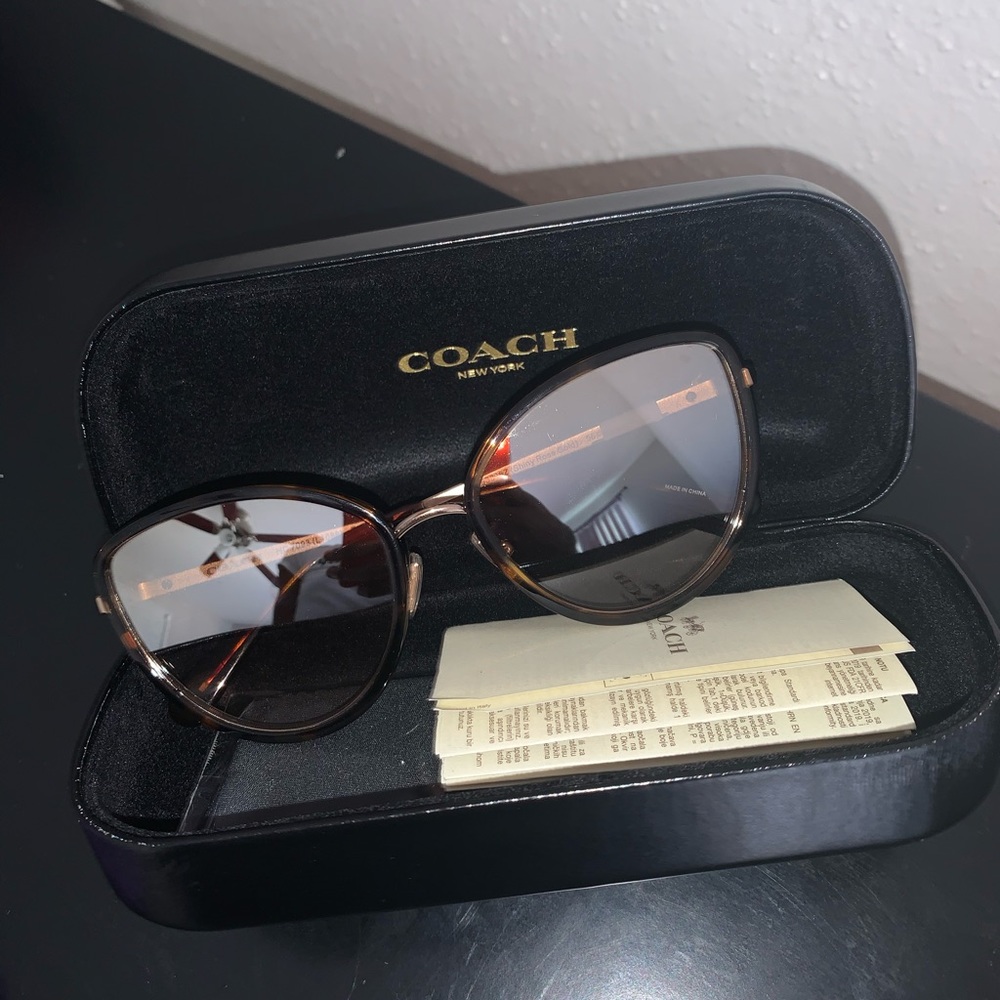 Coach cat eye logo brown sunglasses